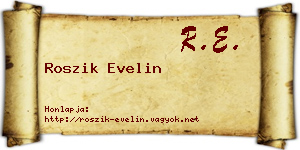 Roszik Evelin névjegykártya